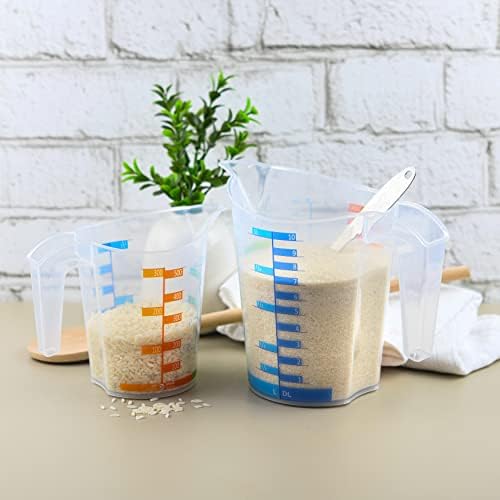 Tribello Measuring Cup Set 1 Cup and 1 Quart Plastic, With Easy To