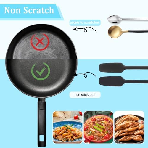 3 Pcs Small Spatulas Set Silicone Jar Spatulas with Long Handle Heat