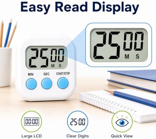 12-Pack Magnetic Large LCD Countdown Timers, Style A