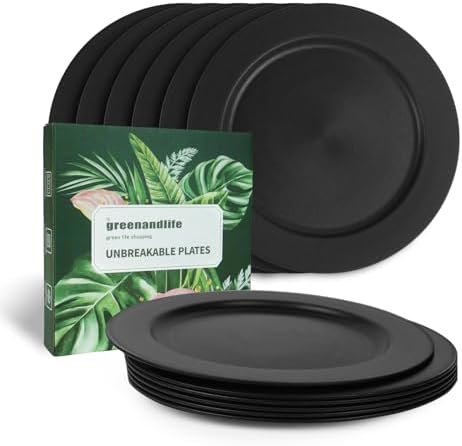 10inch/6pcs Dishwasher & Microwave Safe Wheat Straw Plates
