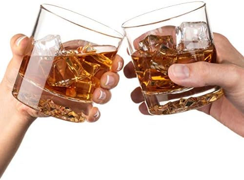Whiskey Glasses Set of 4 with Brilliant Mountain Imprint | Bar Glasses