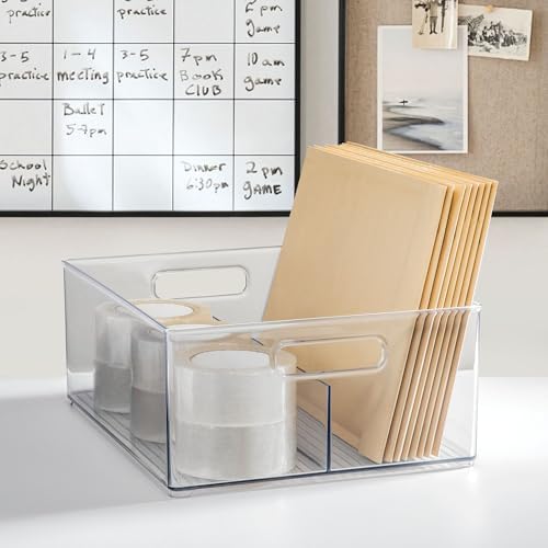 iDesign Divided Pantry Bin, Clear