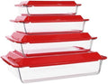 4-Piece Deep Glass Baking Dish Set with Plastic Lids