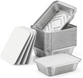 50 Pack Aluminum Pans with Cardboard Lids, 8.3"x6.2", 2.25 LB
