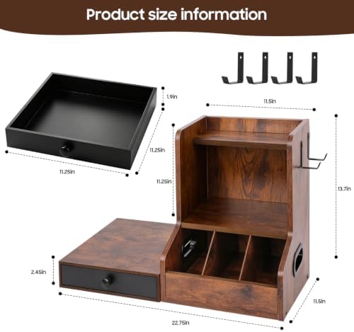 Coffee Station Organizer with K Cup Holder Drawer for Countertop