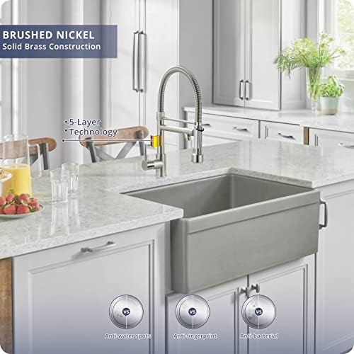 Fapully Pull Down Kitchen Faucet with Lock Sprayer