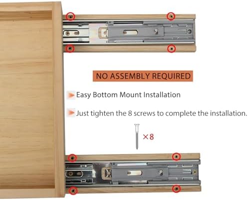 Kitchen Cabinet Organizer, Fully Assembled Drawer Wood Pull Out Tray