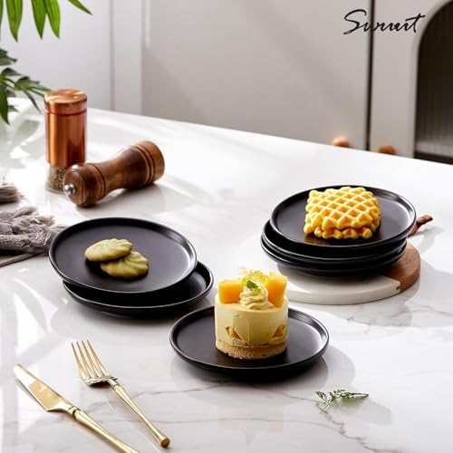 Matte Ceramic Appetizer Plates 6 Inch,Small Mini Dessert Plates Set of