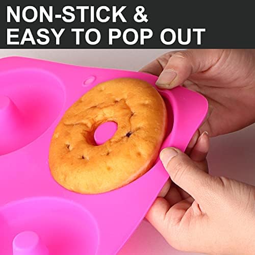 Anaeat Full Size Donut Baking Pans 3 Pack, Big Size 4 Inch Silicone