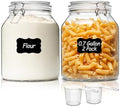 ComSaf Glass Pantry Jars with Airtight Lids 0.7 Gallon 2 Pack Wide