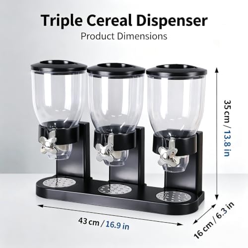 Cereal Dispenser, Airtight Dry Food Storage Container, Shatterproof PET Grain Container for Oatmeal Snack Nut Candy Pet Food