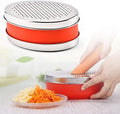 Cheese Grater with Container and Lid, 2 Blade Compact Kitchen Grater