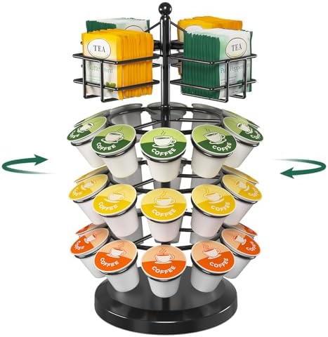 EsLuker.ly K Cup Holder Coffee Pod Organizer Carousel for Countertop