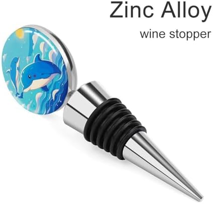 Cute Ocean Dolphin Theme Wine Stopper Vacuum Alloy Wine Bottle Stopper