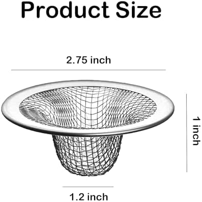 10PCS Mesh Sink Drain Strainer Bathroom, 2.75" Stainless Steel Slop