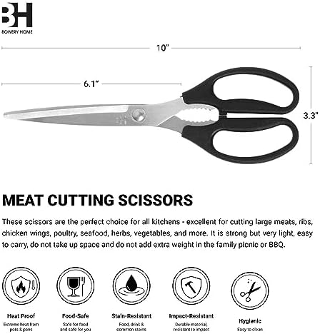 BOWERY HOME Meat Scissors - Heavy Duty Kitchen Shears - Heavy Duty
