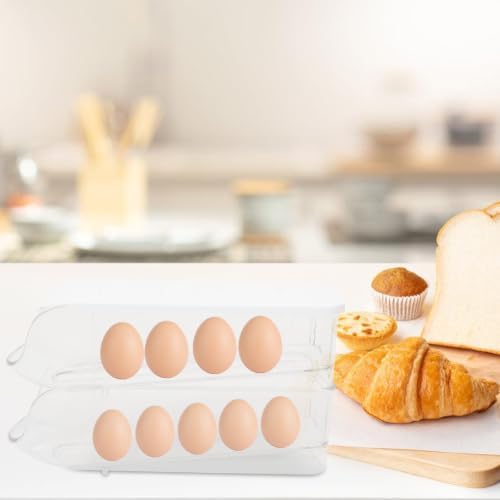 2pcs Drawer Style Egg Holder, Stackable Plastic Storage Organizer