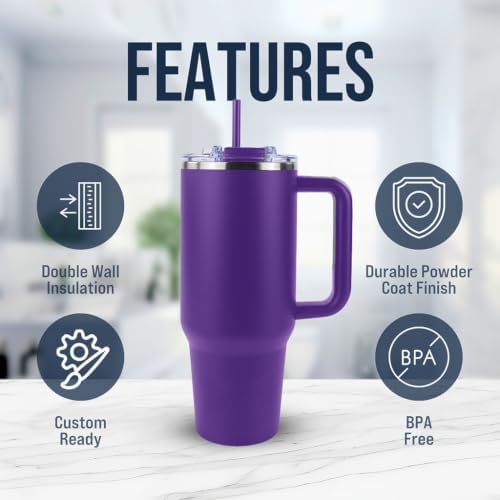 Hogg Big Swig 40oz Tumbler with Handle and Straw - Purple, 40 oz
