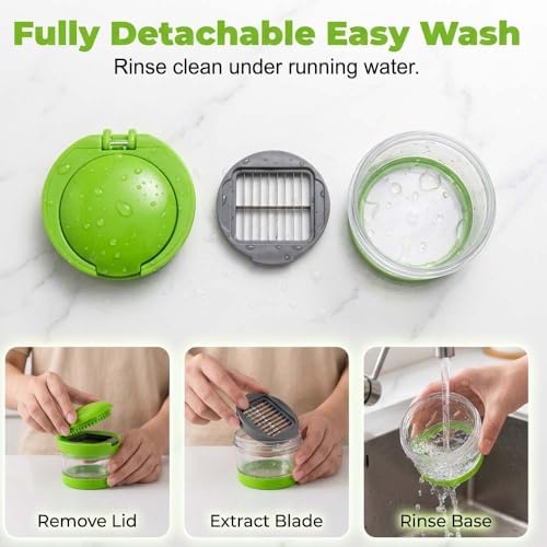 Garlic Mincer and Chopper, Manual Crusher with Stainless Steel Blades