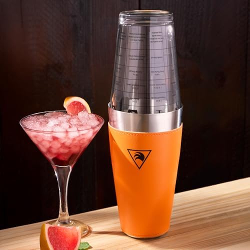 Glass Boston Cocktail Shaker - 15 oz & 27 oz - 28x10cm - Orange