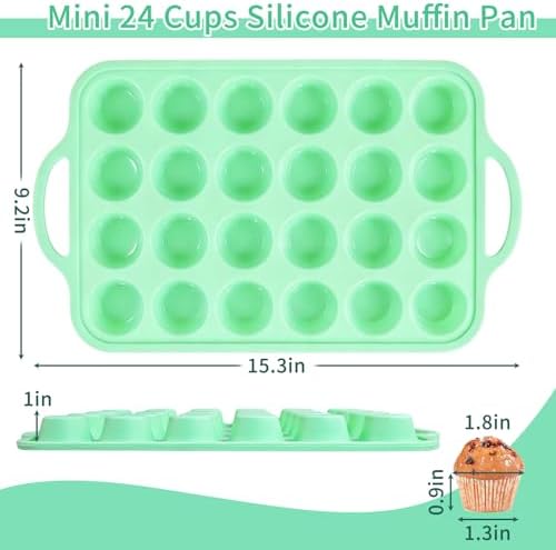 2 Pack Silicone Mini Muffin Pan, 48 Cups Mini Cupcake Pans