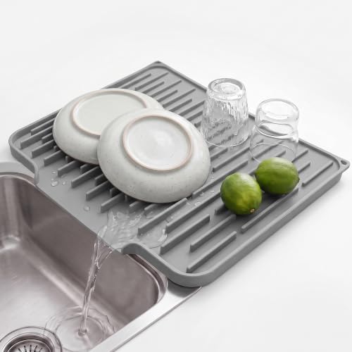 Foldable Silicone Dish Drying Mat for Kitchen Counter & Sink - Quick