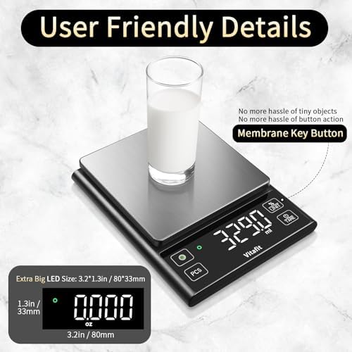 Vitafit 11lb Digital Food Scale High Accuracy 0.1g, Kitchen Scale Big