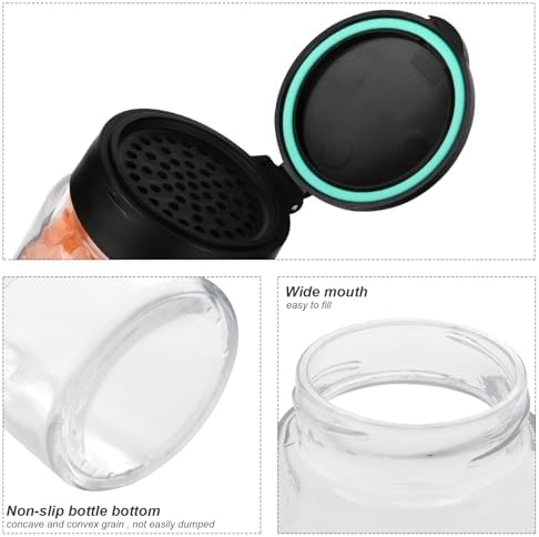 Glass Salt and Pepper Shakers Set of 2, Moisture Proof Salt Shakers