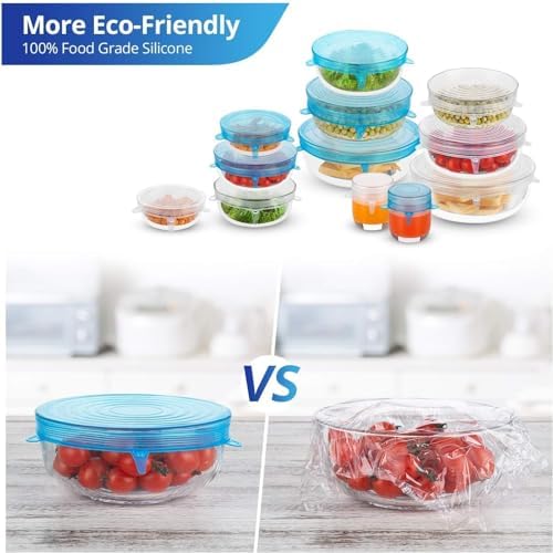 Silicone Stretch Lids, 12PCS Reusable Container Covers