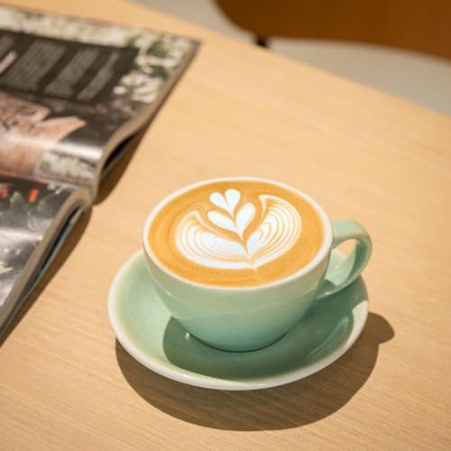 Loveramics Coffee Cup Ceramic, 10 oz Latte Art Cup with Saucer for