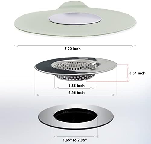 Seatery 2PCS Bathtub Stopper Hair Catcher Kit, Bathtub Drain Strainer