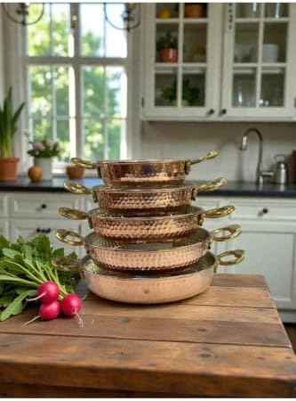 5-Piece Hammered Copper Cookware Set - 6.3 in to 9.4 in Diameter