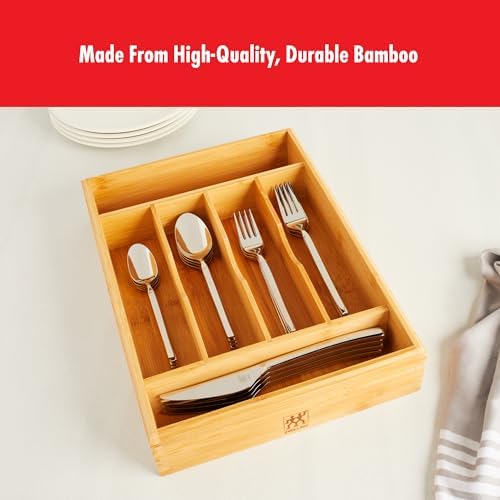 ZWILLING Bamboo Flatware Storage Tray, Kitchen Drawer Organizer for