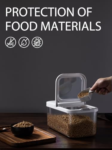 LivLab Mker 10 lb Airtight Rice Storage Container with Measuring Cup