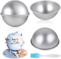 2 Pcs Hemisphere Cake Pan, 8 Inch 3D Football Cake Pan, Aluminum Half