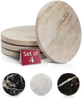 Gusto Nostro Travertine Coasters - Absorbent Stone Coasters Set of 4