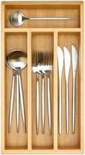 Bamboo Skinny Silverware Drawer Organizer Small Spoon Fork Cutlery
