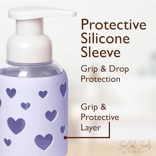SoCal Suds & Company Foaming Hand Soap Dispenser Glass, Soft Purple