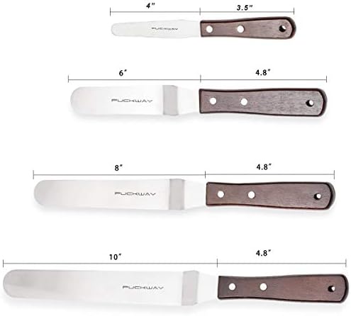 Offset Cake Icing Spatula Set of 4, 4"-6"-8"-10"