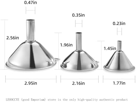 3 Pcs Stainless Steel Kitchen Funnel Made of Food-Grade Stainless