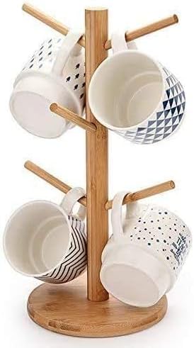 Space-Saving Bamboo Mug Tree