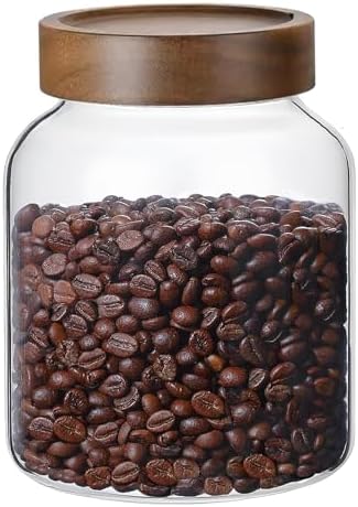 50 Fl oz/1500 ml Clear Glass Jar with Airtight Wooden Screw on Lid