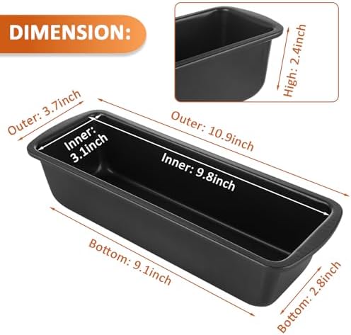 AKOLAFE 4 Pack Large Loaf Pans Nonstick Banana Bread Pan for Homemade