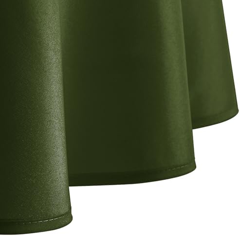 Hiasan Round Tablecloth, 70 Inch, Olive Green, 1 Pack