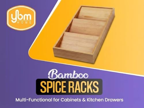 YBM HOME & KITCHEN In-Drawer Bamboo 3 Tier Spice Rack Drawer Tray