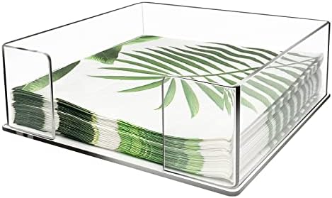 Square Acrylic Napkin Holder for Table, Clear