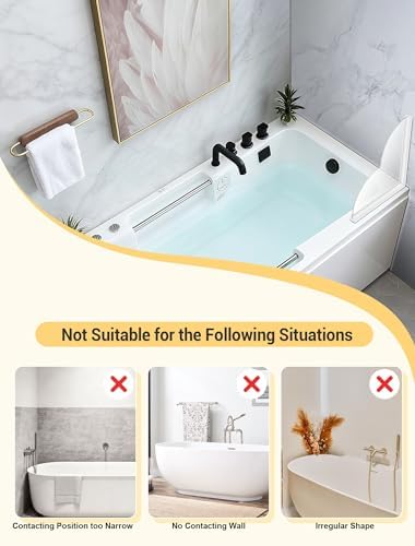 2 Packs Large Shower Splash Guard, Self-Adhesive Water Blocking for