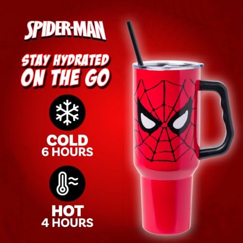 Silver Buffalo Marvel Spider-Man, Stainless Steel Tumbler, 40oz