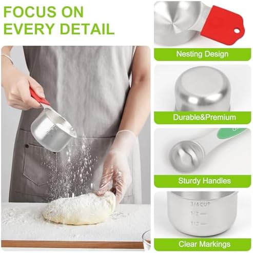 Magnetic Measuring Cups and Spoons Set | 16-Piece Stainless Steel