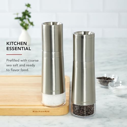 KitchenAid Stainless Steel Filled Salt Grinder, 8 Inch